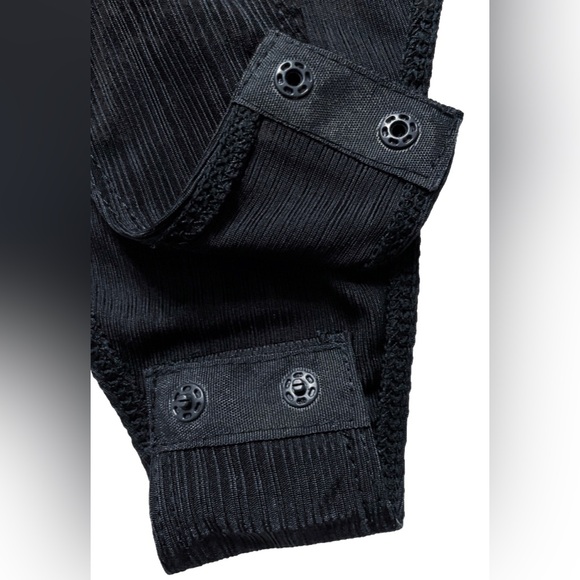 ZARA Black Textured Fringe Bodysuit Sleeveless V-Neck Women’s Small - Picture 9 of 10